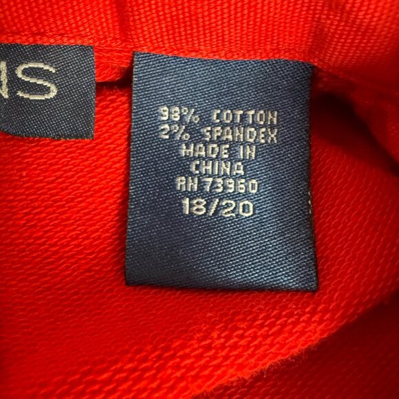 Avenue Jeans Barn Style Jacket Red Size 18/20 Denim Front Jersey Back Medallions - Picture 11 of 13